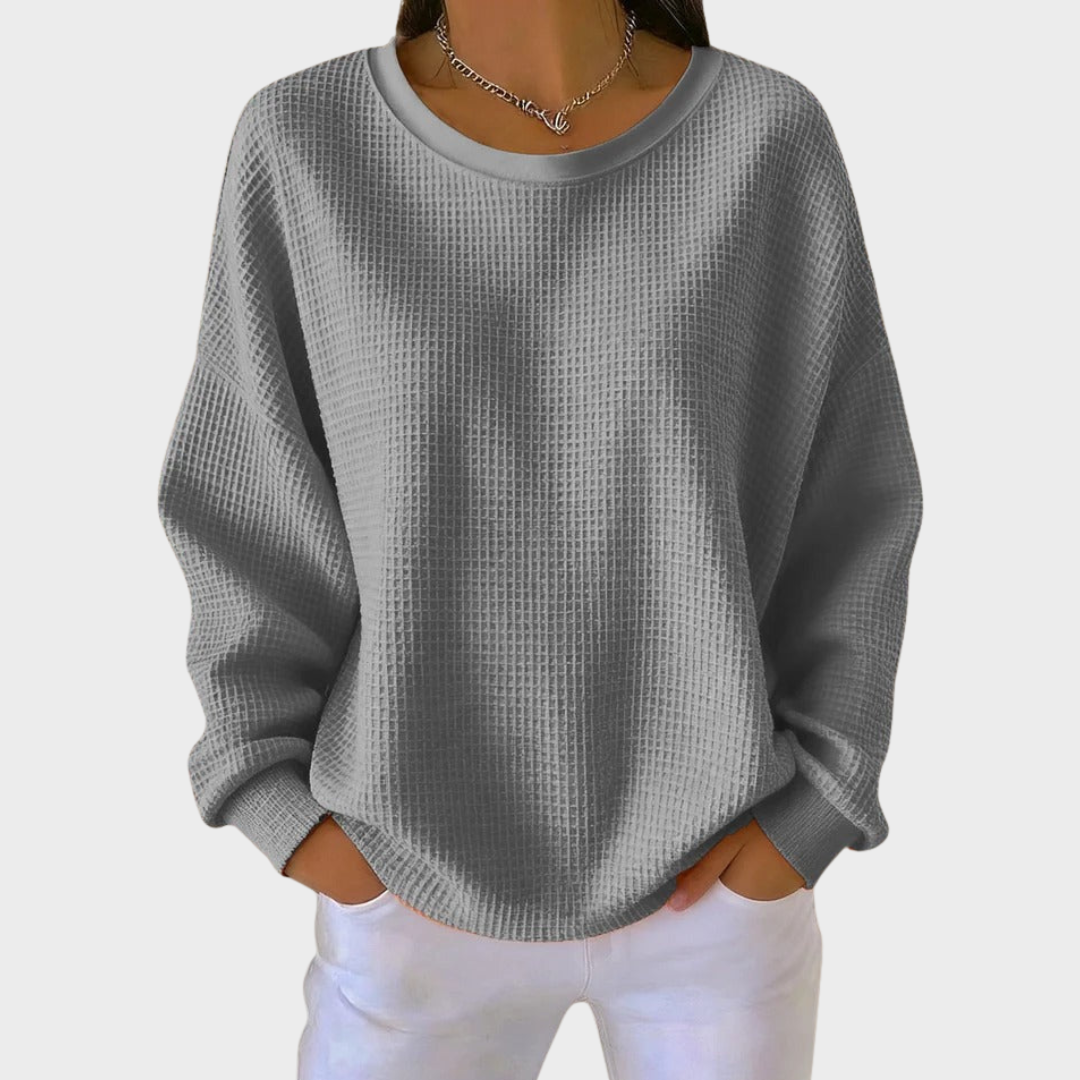 Nora | Waffle Knit Cotton Jumper Winter Long Sleeve