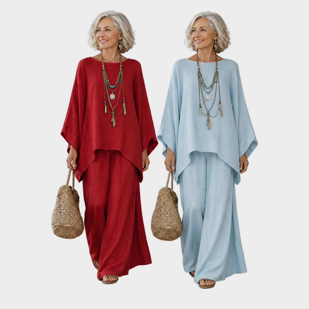 Beata - Elegant Linen Two-Piece Outfit