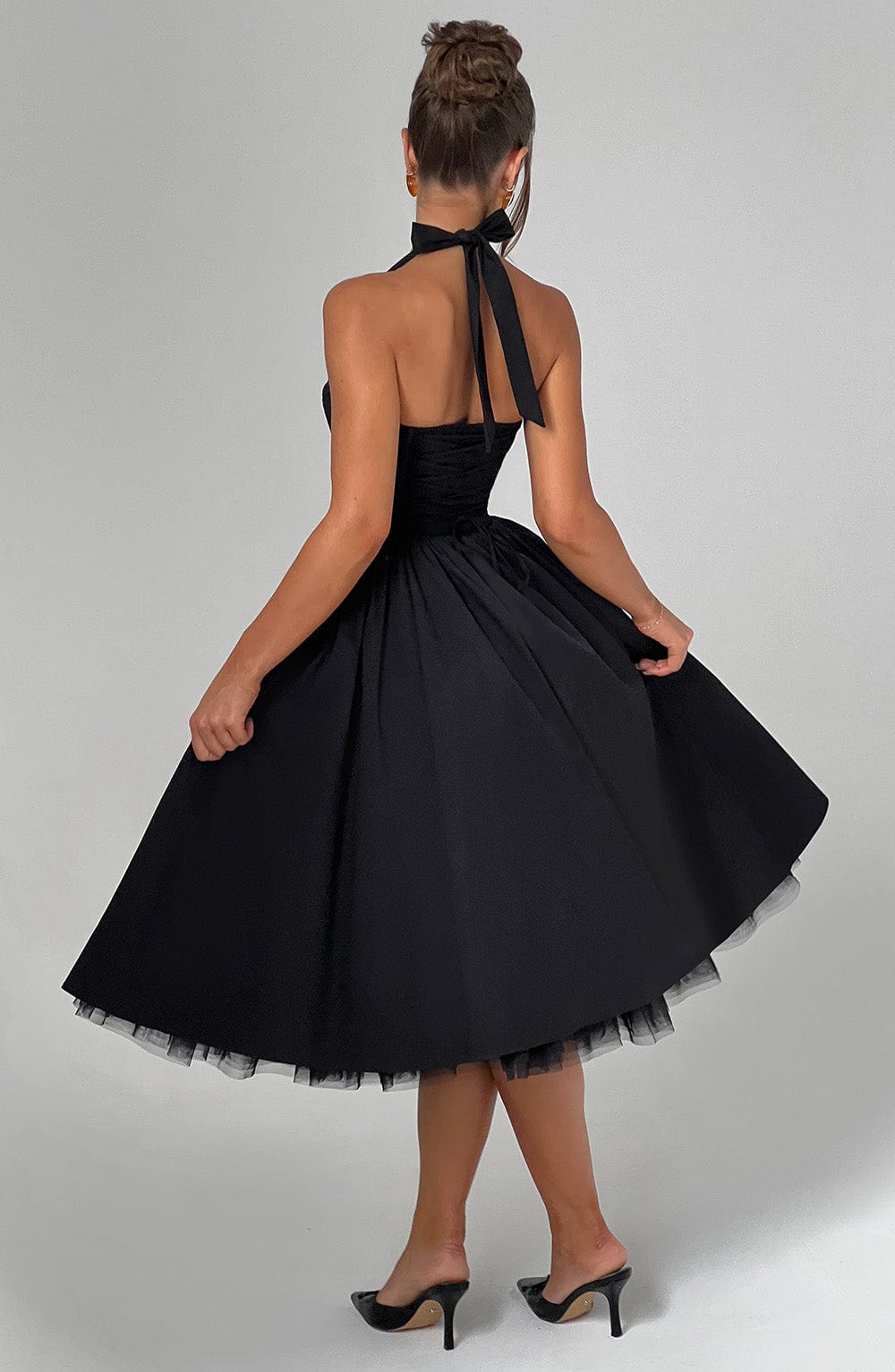 Women’s Ascot Elegant A-Line Halter Midi Dress
