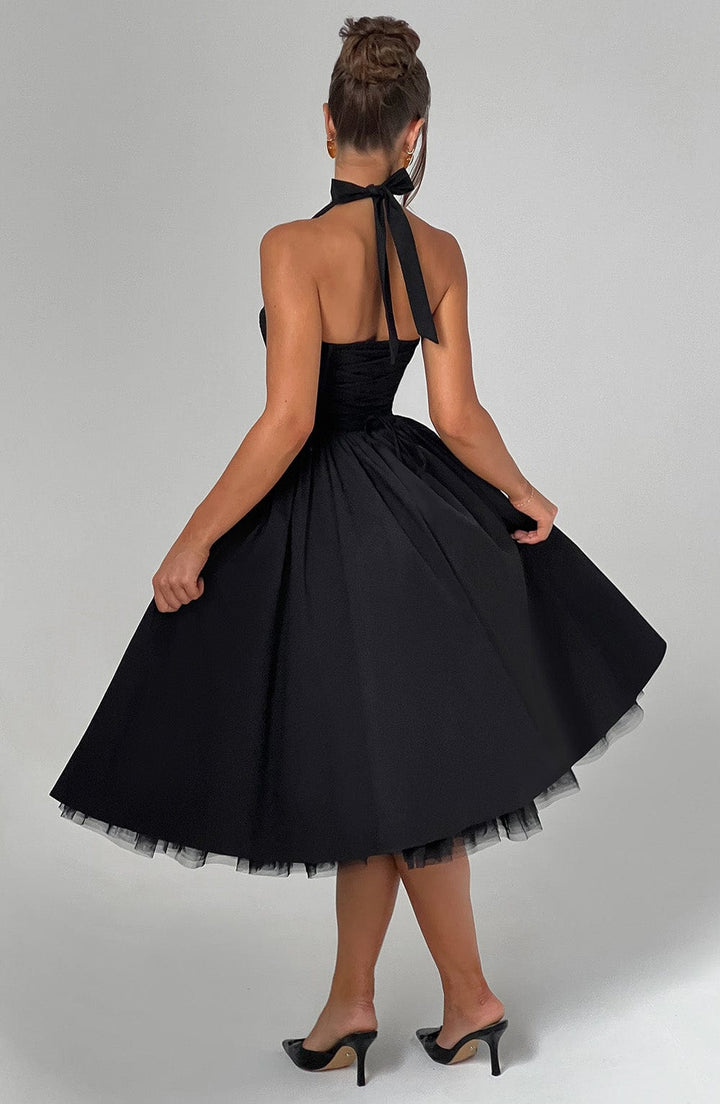 Women’s Ascot Elegant A-Line Halter Midi Dress