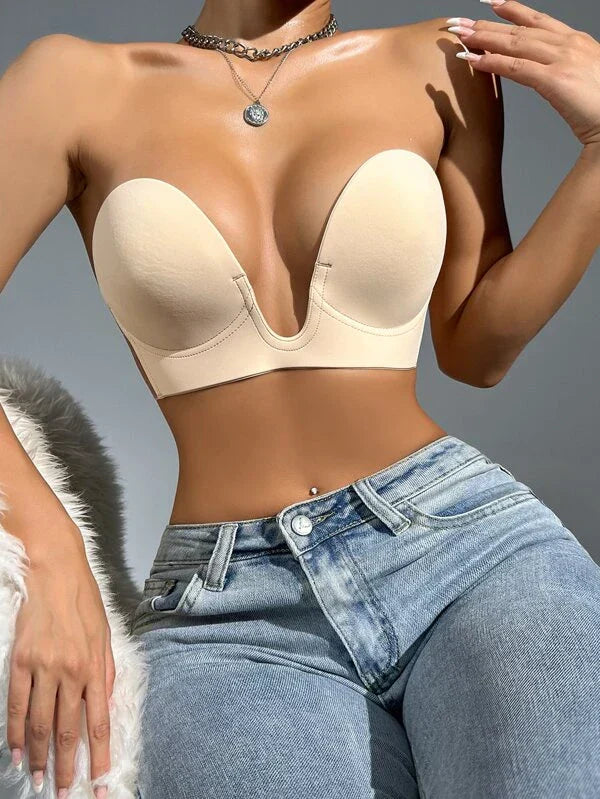 Comfortable Invisible Push-Up Adhesive Bra for Women