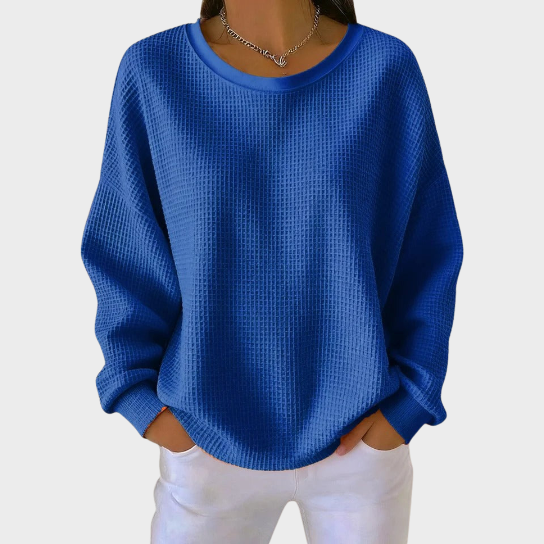 Nora | Waffle Knit Cotton Jumper Winter Long Sleeve