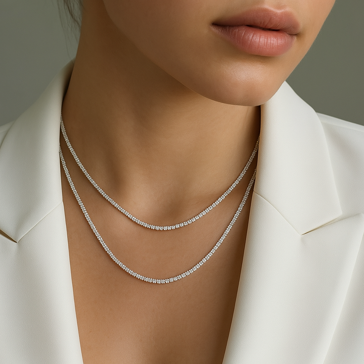 Starry Light Necklace Silver Set