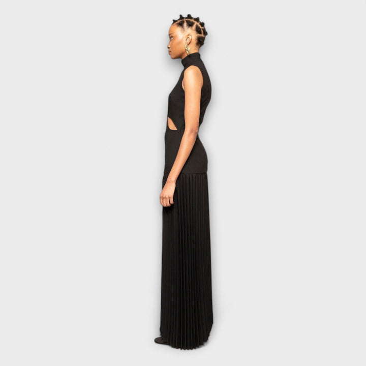 Kristen - Maxi Dress with Pleat and Keyhole Cut-Out