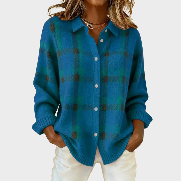 Mia | Checked Knit Cardigan