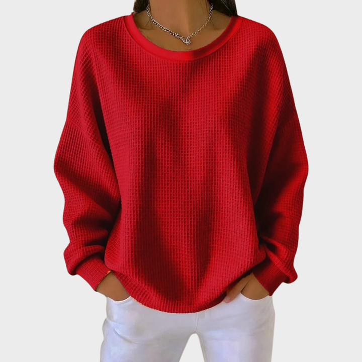 Nora | Waffle Knit Cotton Jumper Winter Long Sleeve