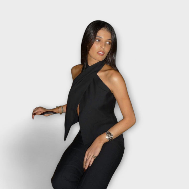 June – Crisscross Halter Neck Tank Top