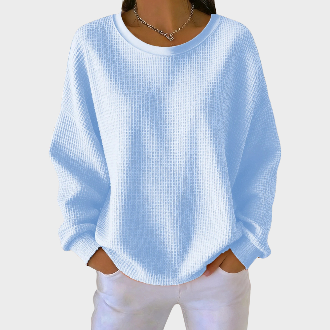 Nora | Waffle Knit Cotton Jumper Winter Long Sleeve