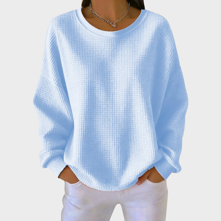 Nora | Waffle Knit Cotton Jumper Winter Long Sleeve