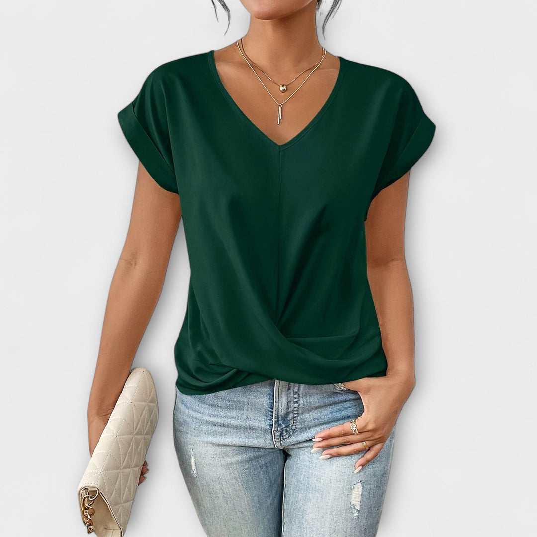 Eloise | V-Neck Top with Knot Detail