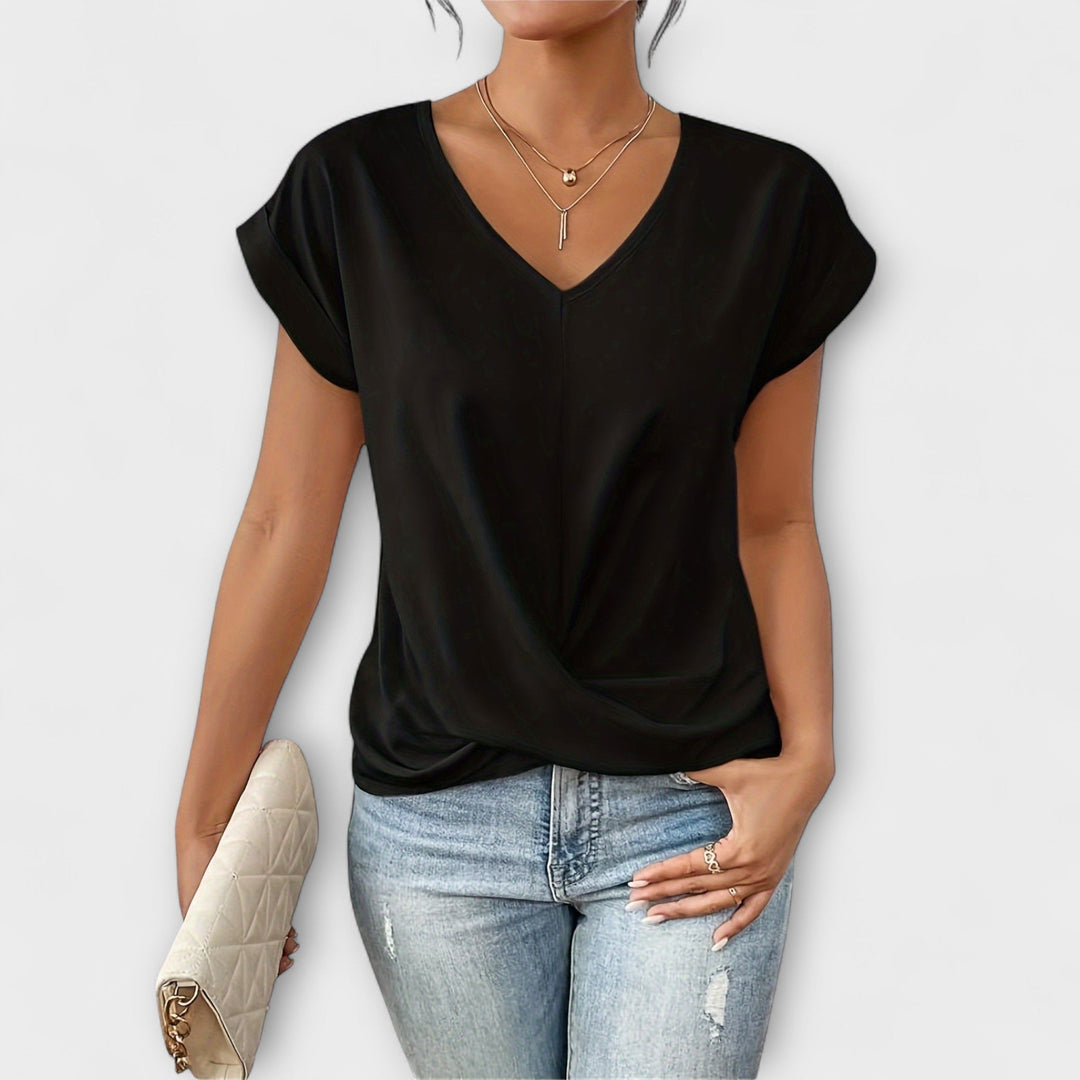 Eloise | V-Neck Top with Knot Detail