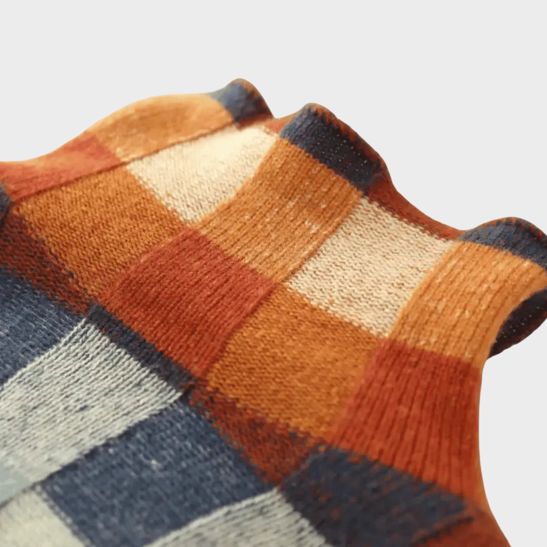 Kimberly | High neck jumper with patchwork pattern