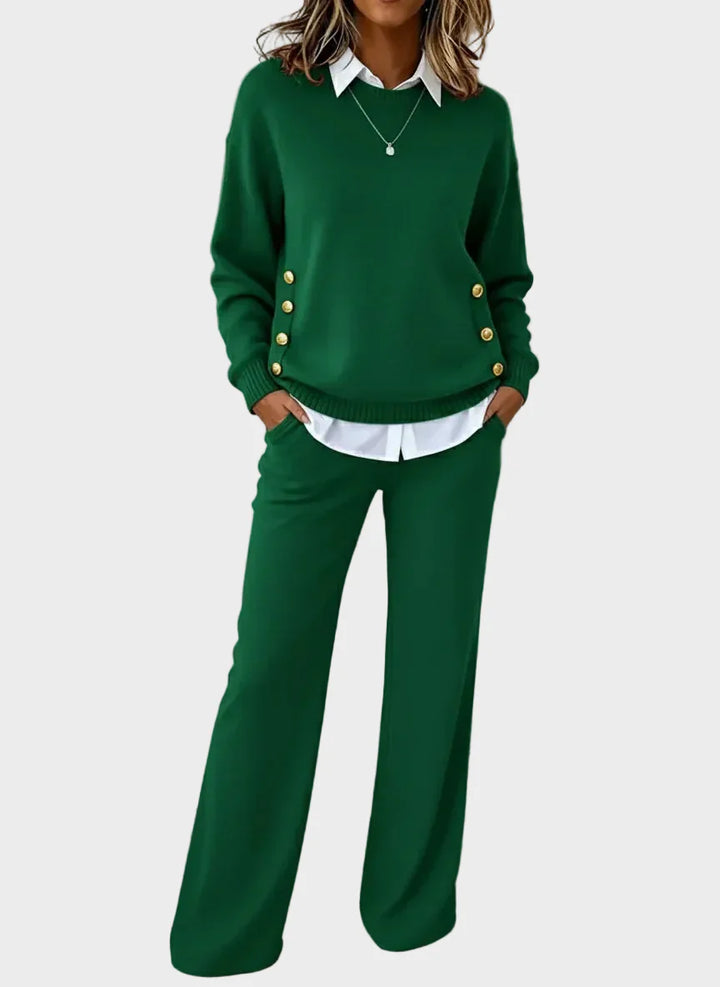 Lena - Elegant Sweater Set with Buttons