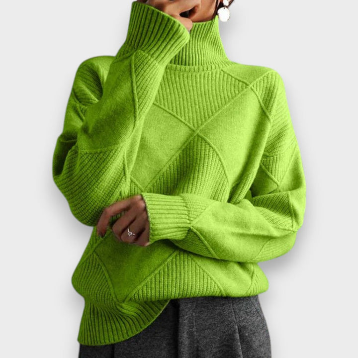 Remmy | Structured Roll Neck Jumper in Knit