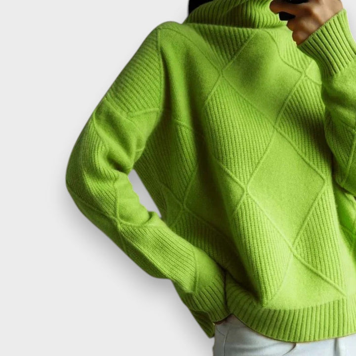 Remmy | Structured Roll Neck Jumper in Knit