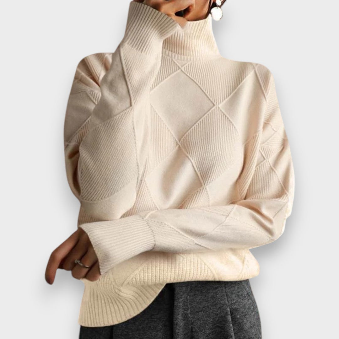 Remmy | Structured Roll Neck Jumper in Knit