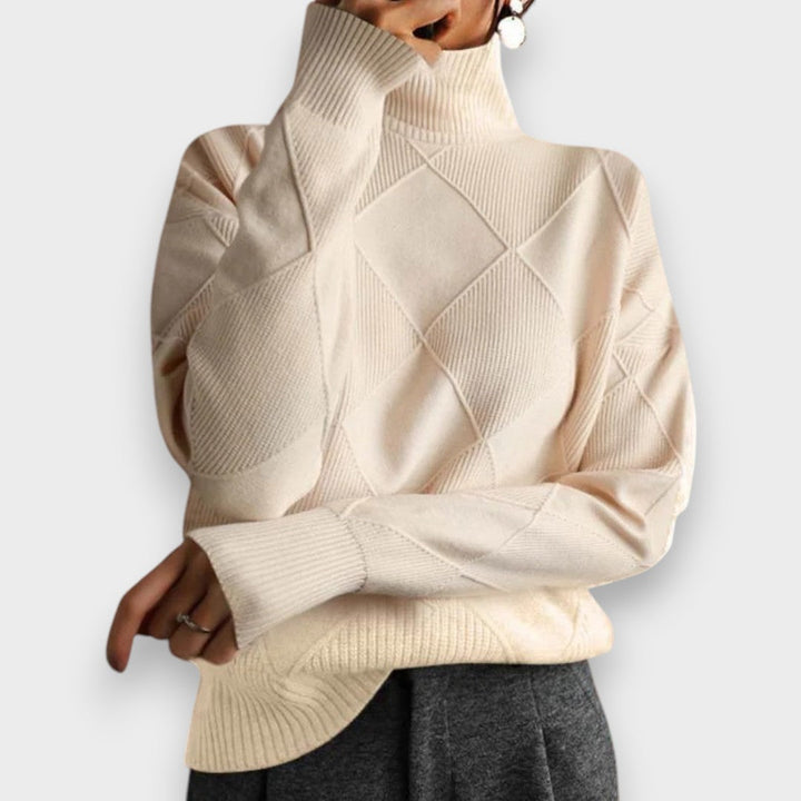 Remmy | Structured Roll Neck Jumper in Knit