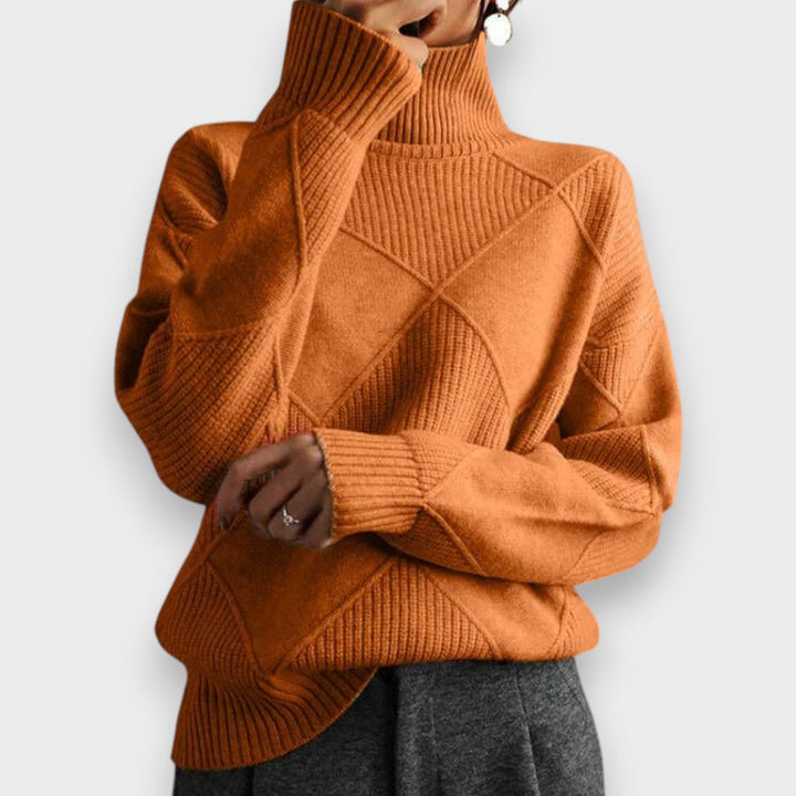 Remmy | Structured Roll Neck Jumper in Knit