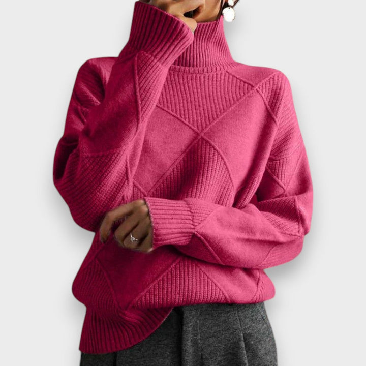 Remmy | Structured Roll Neck Jumper in Knit