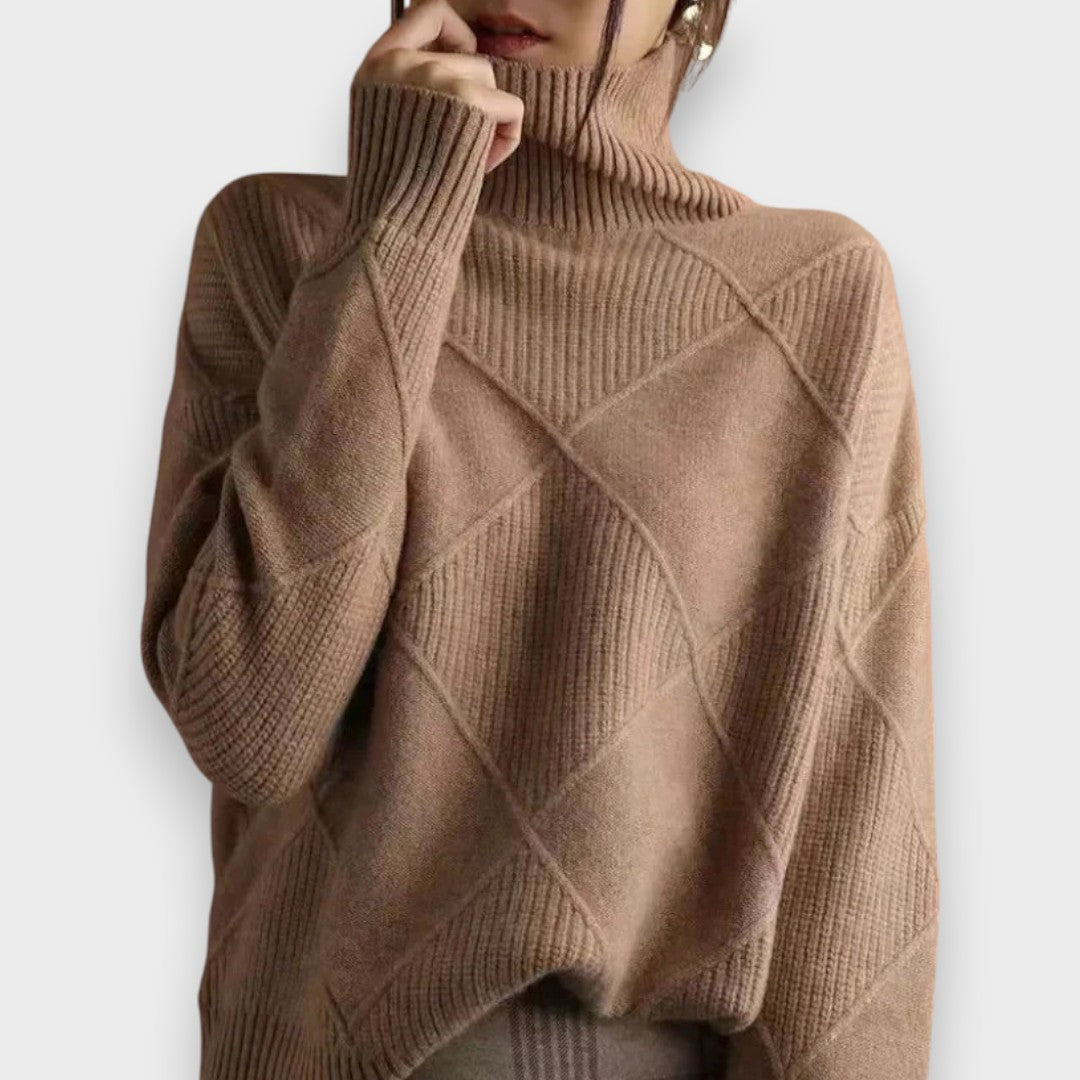 Remmy | Structured Roll Neck Jumper in Knit