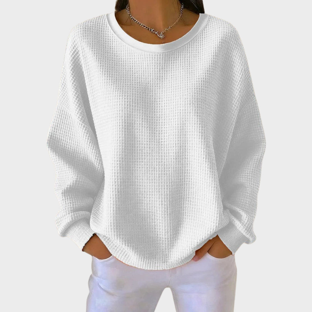 Nora | Waffle Knit Cotton Jumper Winter Long Sleeve