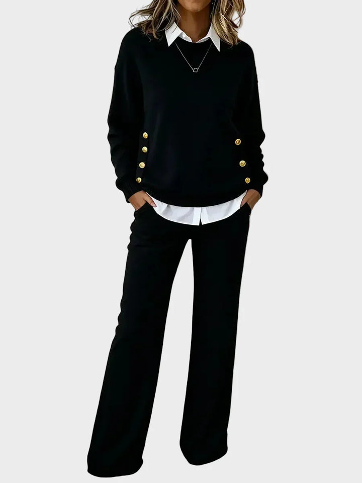 Lena - Elegant Sweater Set with Buttons