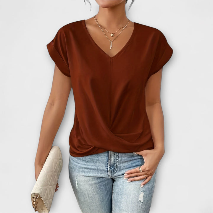 Eloise | V-Neck Top with Knot Detail
