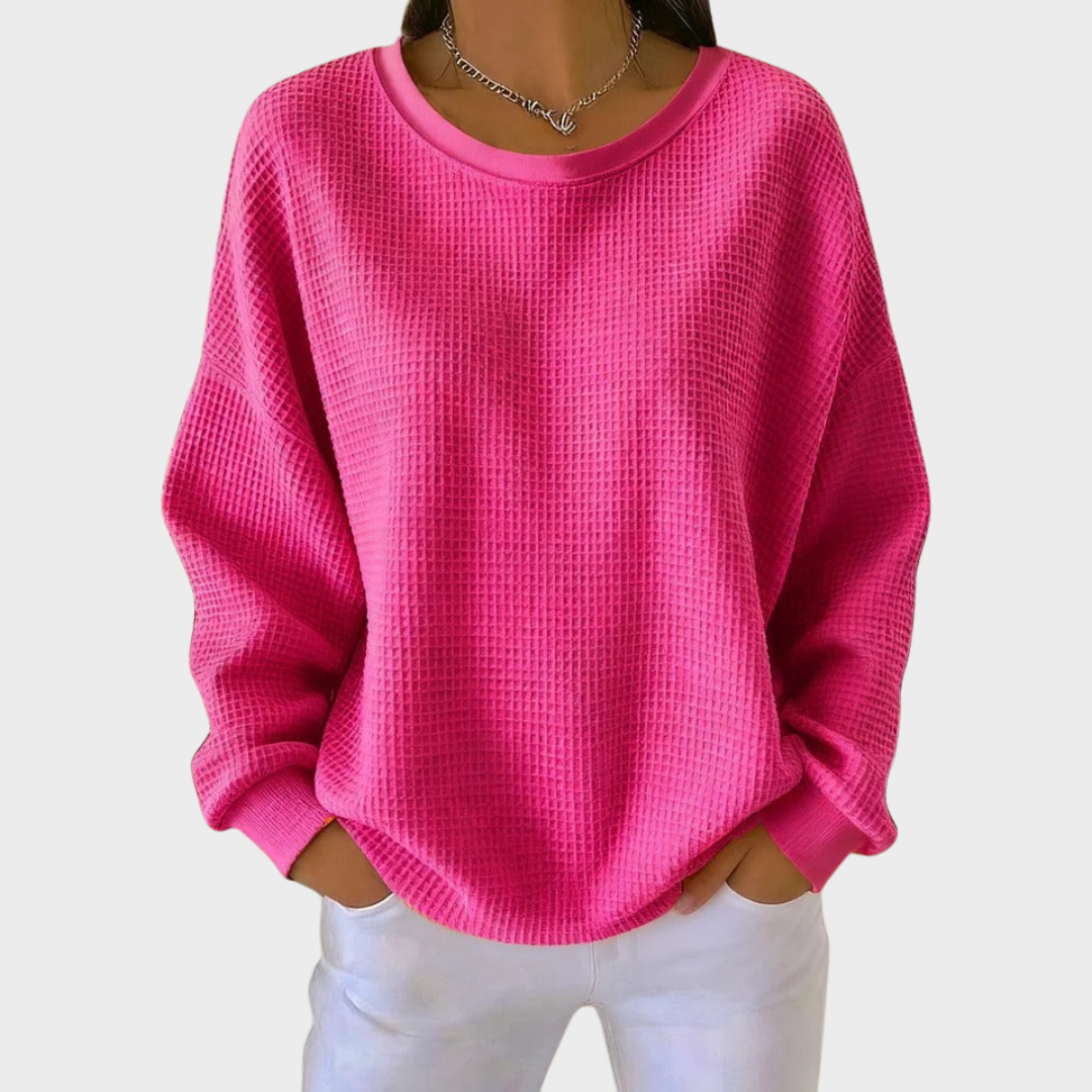 Nora | Waffle Knit Cotton Jumper Winter Long Sleeve