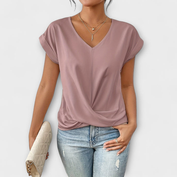 Eloise | V-Neck Top with Knot Detail