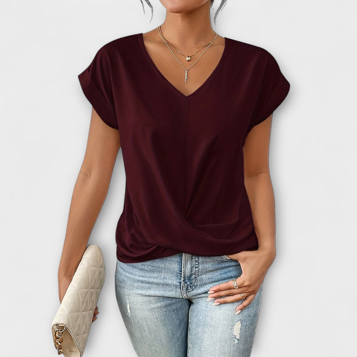 Eloise | V-Neck Top with Knot Detail