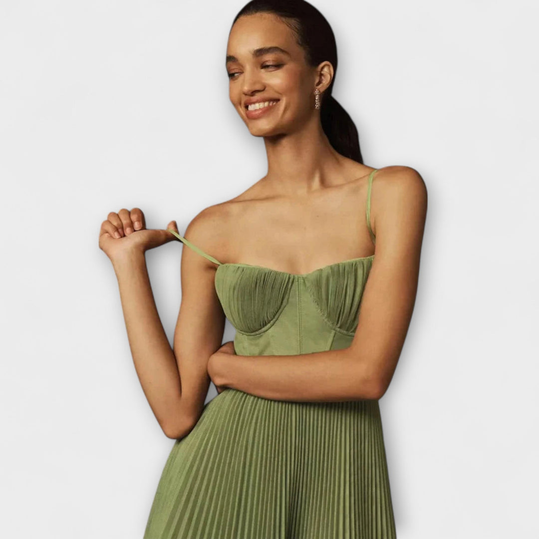 Marilyn - Midi Skirt Dress in Tulle with Bustier Design