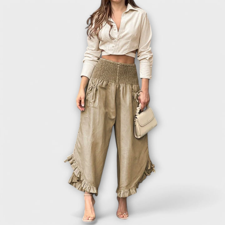 Jaya - Relaxed Linen Trousers with Fashionable Pleats