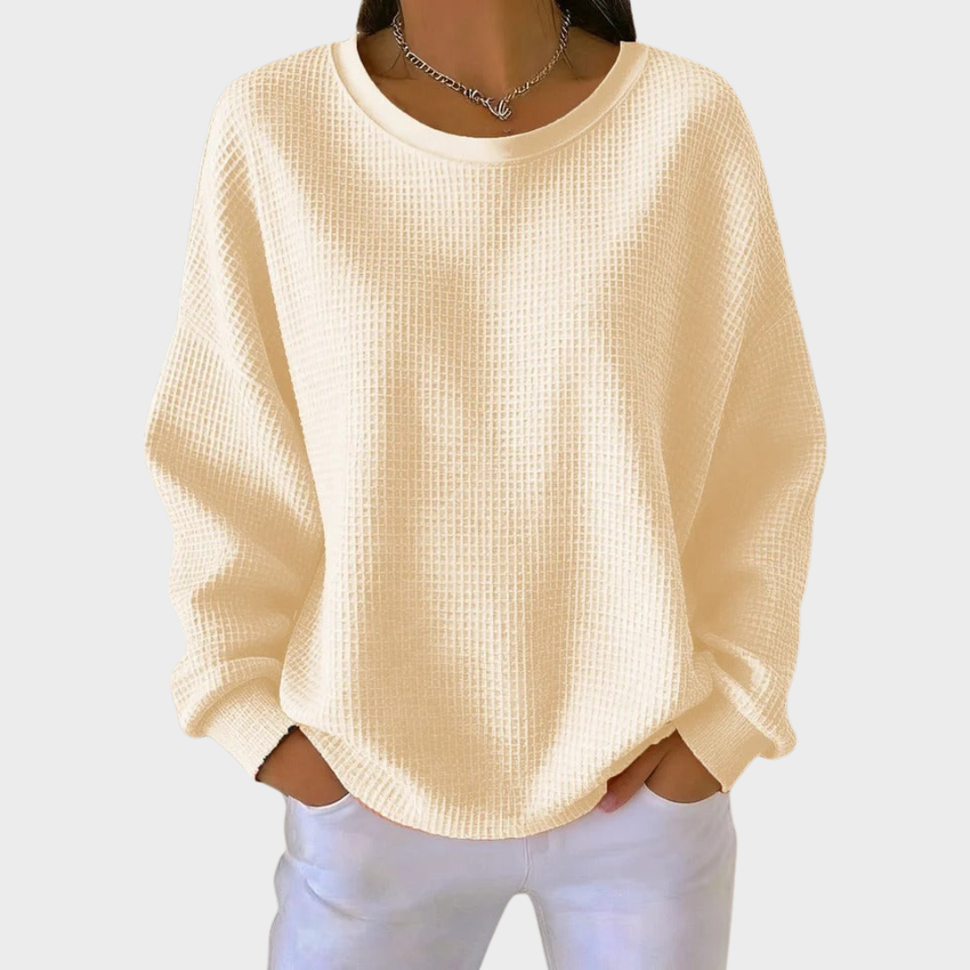 Nora | Waffle Knit Cotton Jumper Winter Long Sleeve