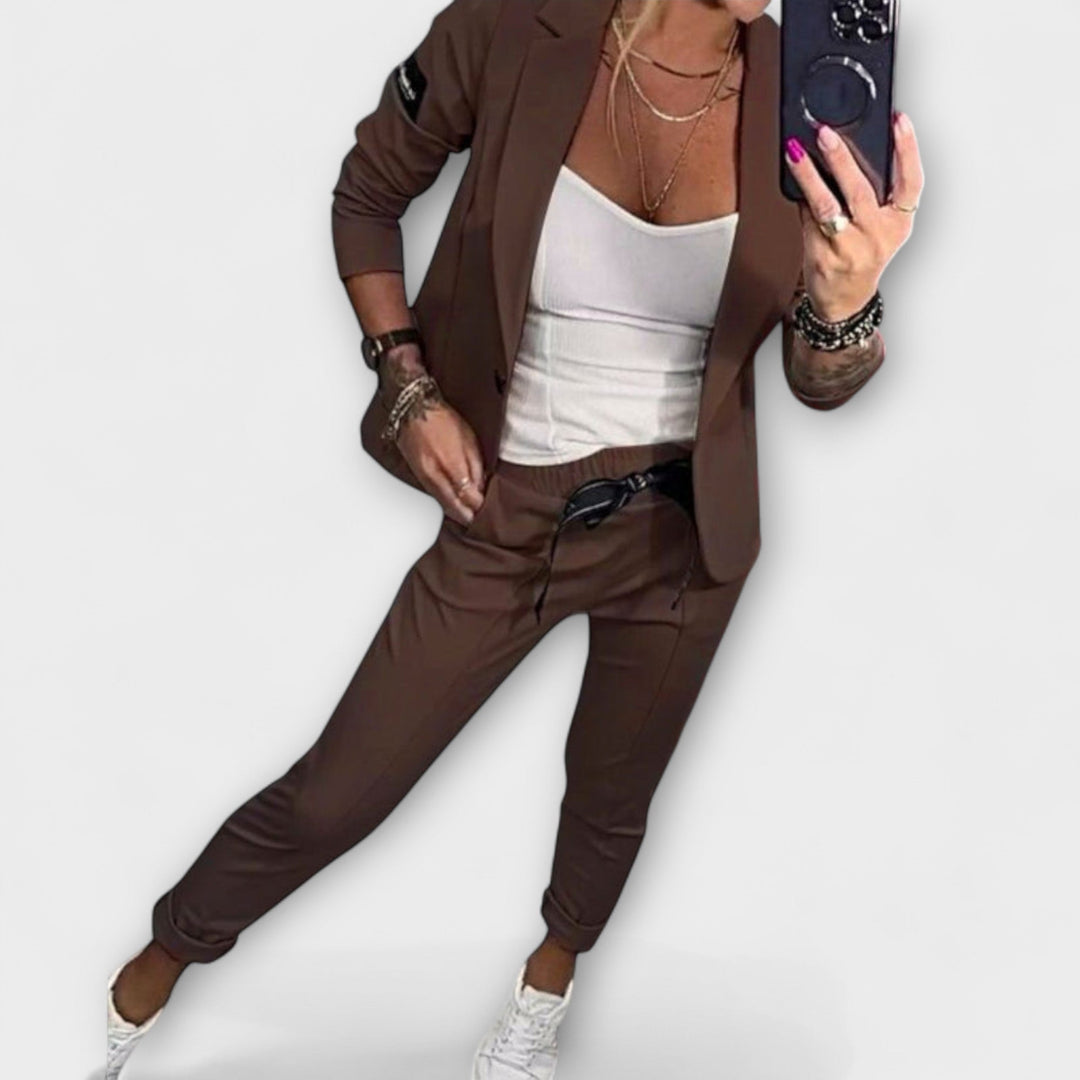 Malou - Coordinated Set of Top, Jacket and Trousers