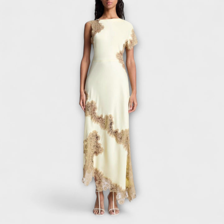 Margaret - Maxi Dress with Satin and Lace Accent