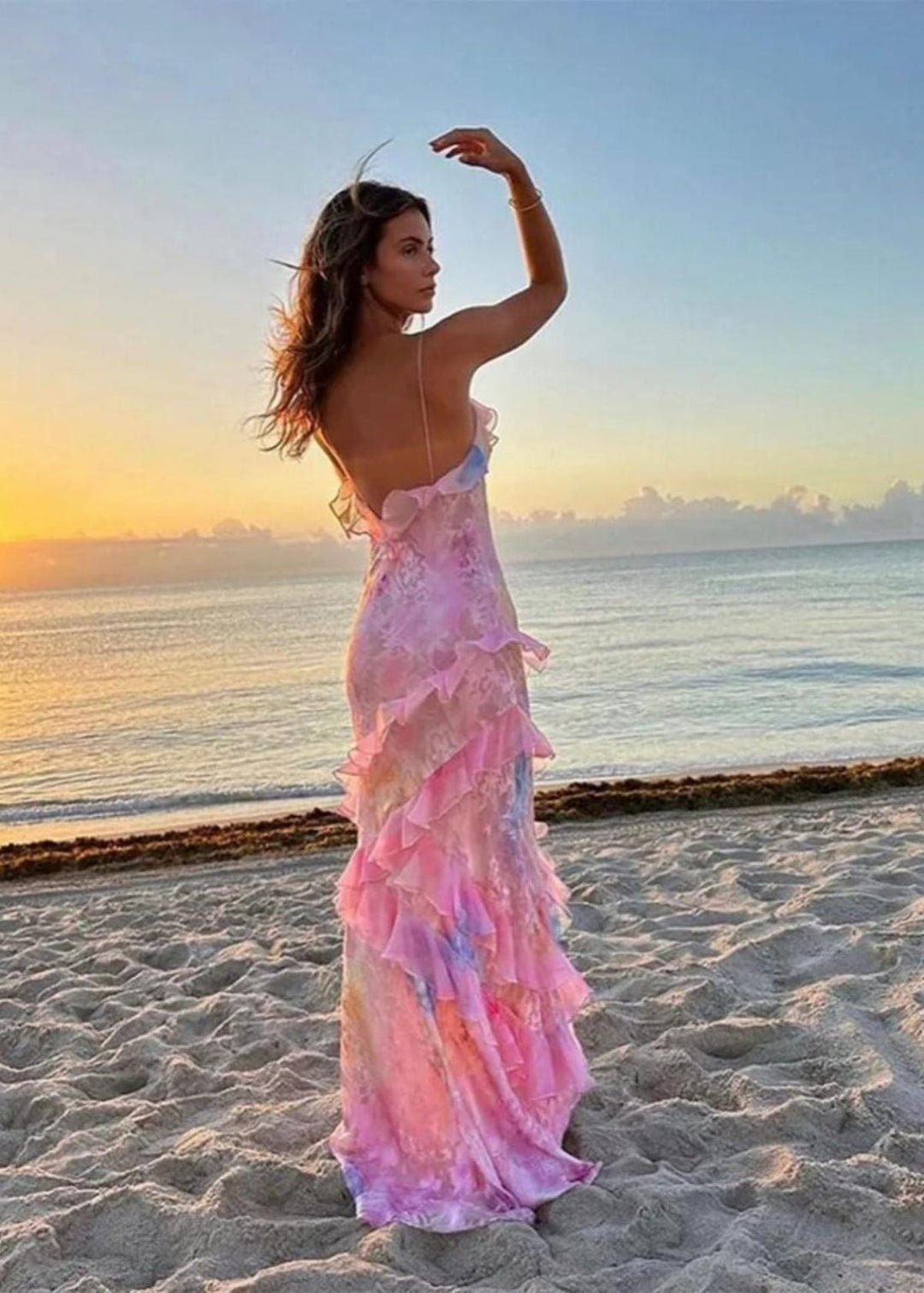 Airborne Yellow Floral Maxi Dress With Ruffles