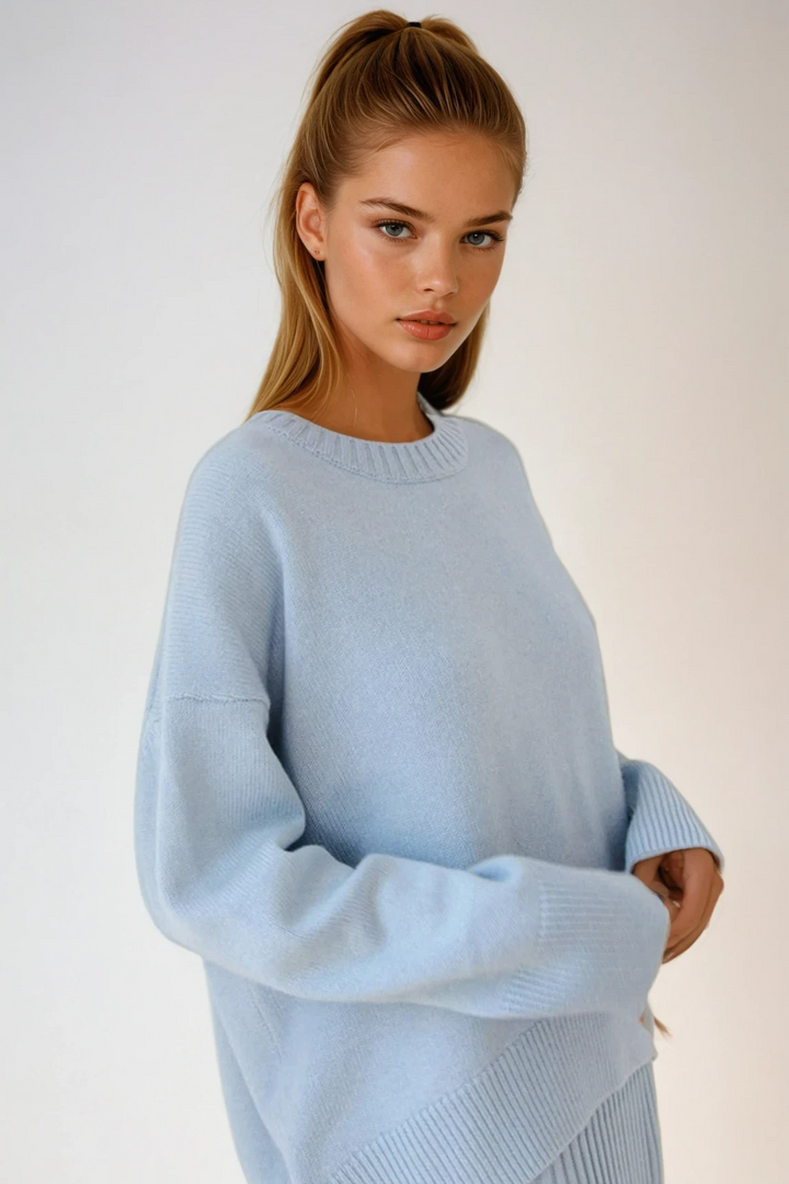 Oversized Crewneck Knit Sweater