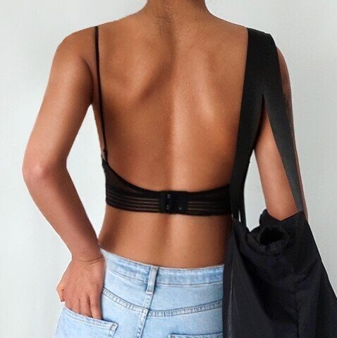 Stylish Wireless Push-Up Bralette with Open Back for Women