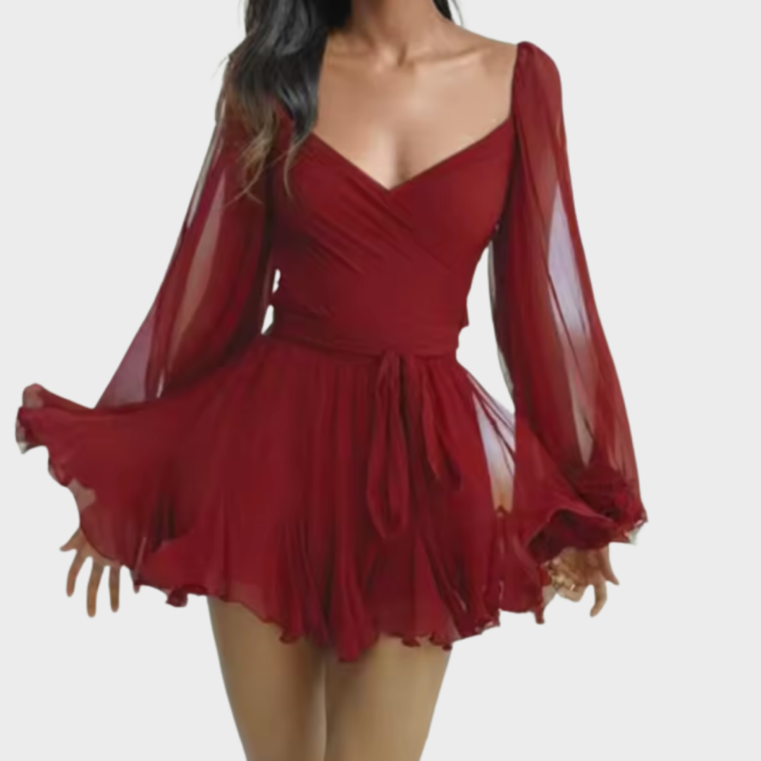 Layla - Playful Mini Dress with Balloon Sleeves