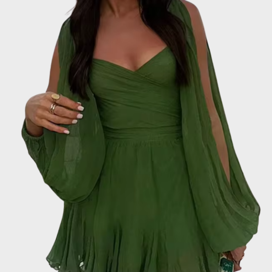 Layla - Playful Mini Dress with Balloon Sleeves