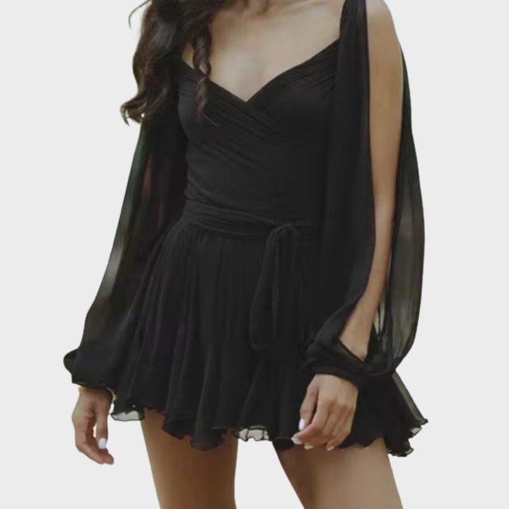 Layla - Playful Mini Dress with Balloon Sleeves