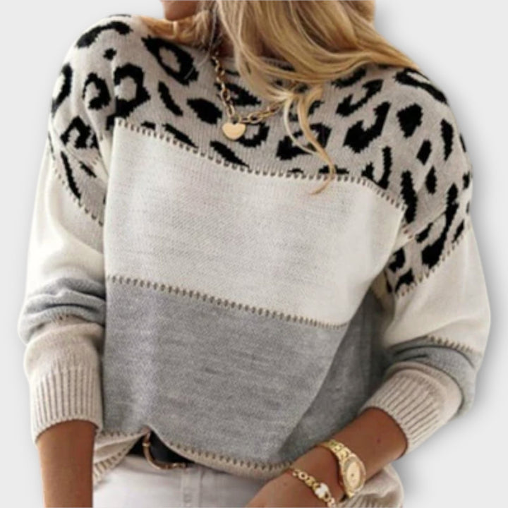 Cheyenne - A Casual Jumper with Leopard Design