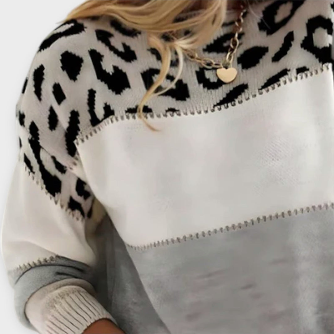 Cheyenne - A Casual Jumper with Leopard Design