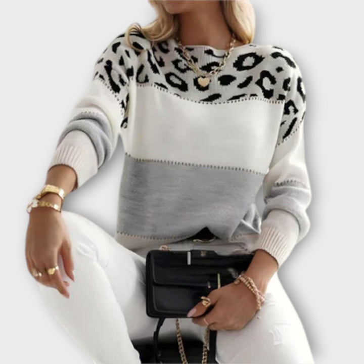 Cheyenne - A Casual Jumper with Leopard Design
