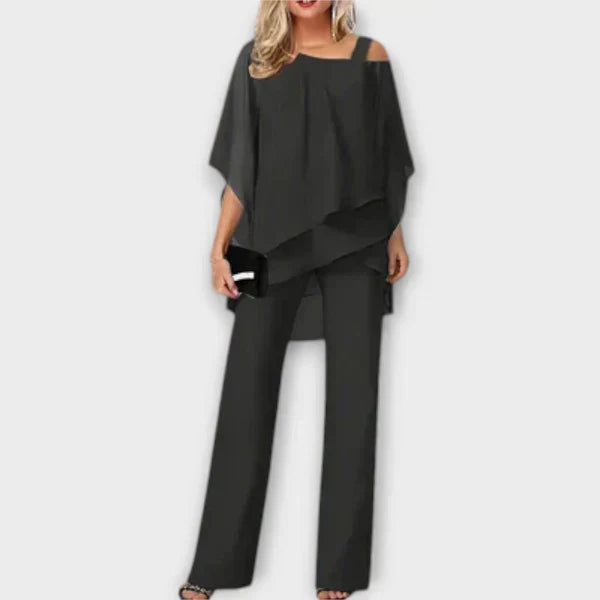 Celeste | Elegant Chiffon Jumpsuit Set