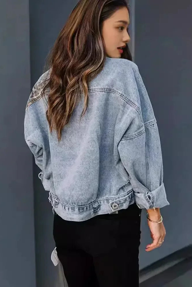 Denim Jacket with Statement Panel Design