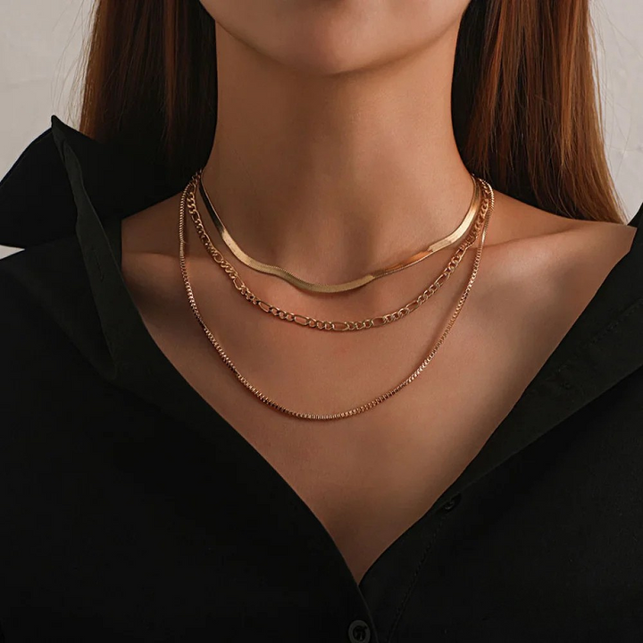 Vintage Gold 3-Piece Layering Necklace