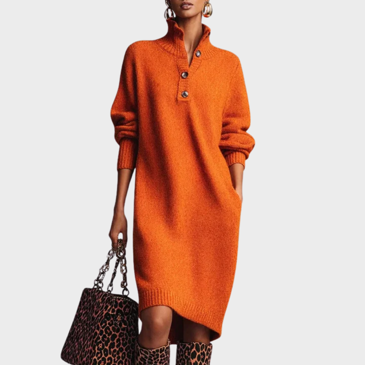 Nancy | Elegant Winter Dress with Buttons