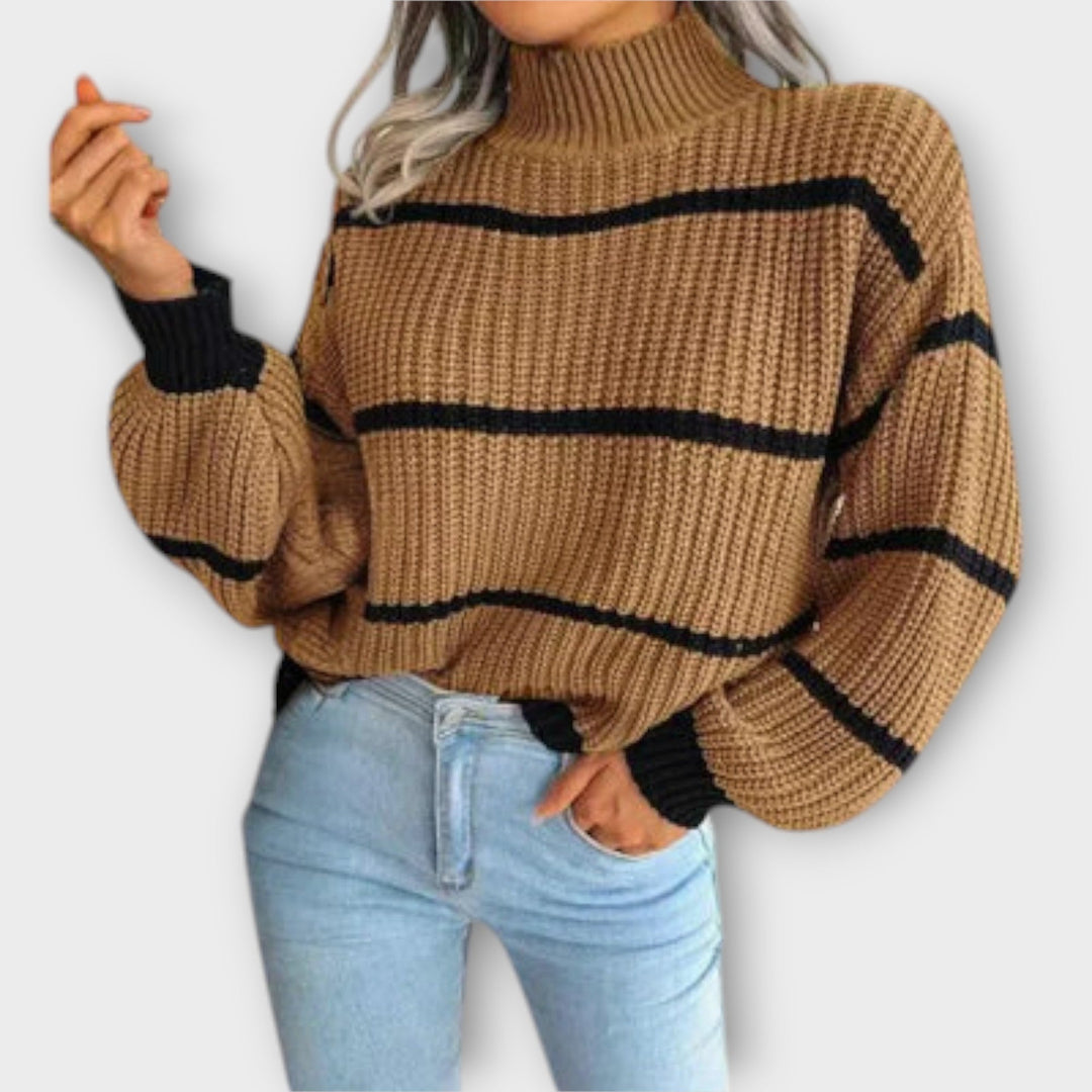 Chavala - Roll Neck Jumper with Stripe