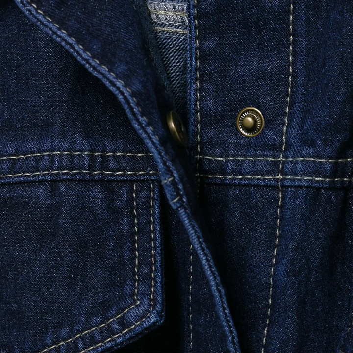 Denim Utility Jacket with Tie Belt